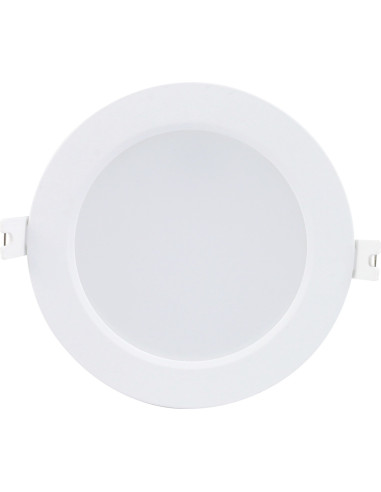 Shaun2, indoor round white plastic recessed lamp, 6W, with shade: 470lm, without shade: 660lm, 3000K, D12cm, H2,8cm (distance