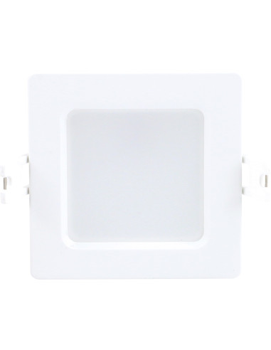 Shaun2, indoor square white plastic recessed lamp, 3W, with shade: 210lm, without shade: 330lm, 3000K, 9x9cm, H2,8cm (distanc
