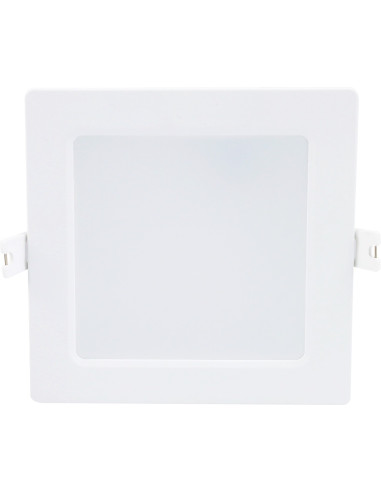 Shaun2, indoor square white plastic recessed lamp, 6W, with shade: 470lm, without shade: 660lm, 3000K, 12x12cm, H2,8cm (dista