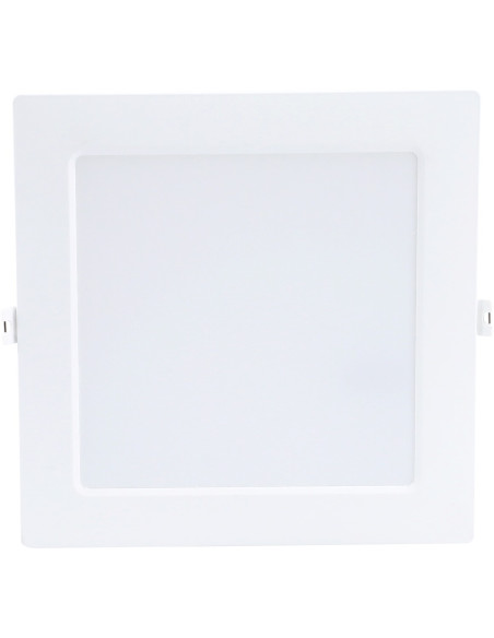 Shaun2, indoor square white plastic recessed lamp, 18W, with shade: 1220lm, without shade: 1800lm, 3000K, 22x22cm, H2,8cm (di