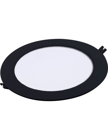 Shaun2, indoor round recessed lamp, black plastic lamp with white plastic shade, 18W, with shade: 1200lm, without shade: 1800