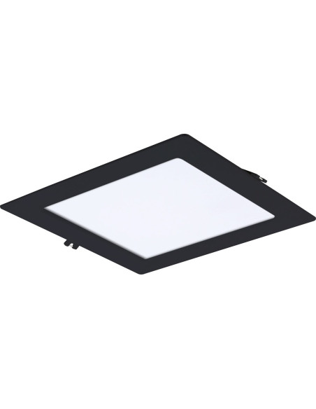 Shaun2, indoor square recessed lamp, black plastic lamp with white plastic shade, 18W, with shade: 1200lm, without shade: 180