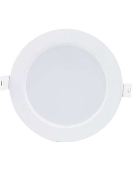 Shaun2, indoor round white plastic recessed lamp, 6W, with shade: 430lm, without shade: 660lm, 4000K, D12cm, H2,8cm (distance