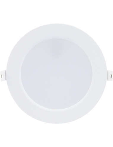 Shaun2, indoor round white plastic recessed lamp, 12W, with shade: 820lm, without shade: 1200lm, 4000K, D17cm, H2,8cm (distan