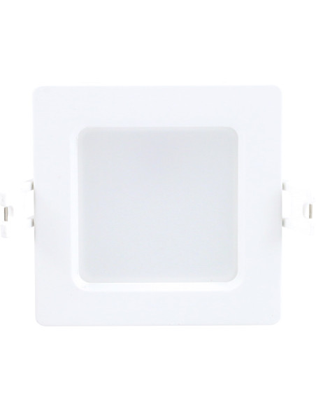 Shaun2, indoor square white plastic recessed lamp, 3W, with shade: 230lm, without shade: 330lm, 4000K, 9x9cm, H2,8cm (distanc