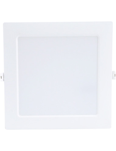 Shaun2, indoor square white plastic recessed lamp, 18W, with shade: 1360lm, without shade: 1800lm, 4000K, 22x22cm, H2,8cm (di