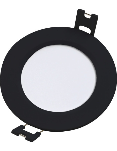 Shaun2, indoor round recessed lamp, black plastic lamp with white plastic shade, 3W, with shade: 220lm, without shade: 330lm,