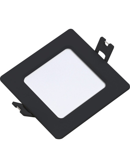 Shaun2, indoor square recessed lamp, black plastic lamp with white plastic shade, 3W, with shade: 220lm, without shade: 330lm