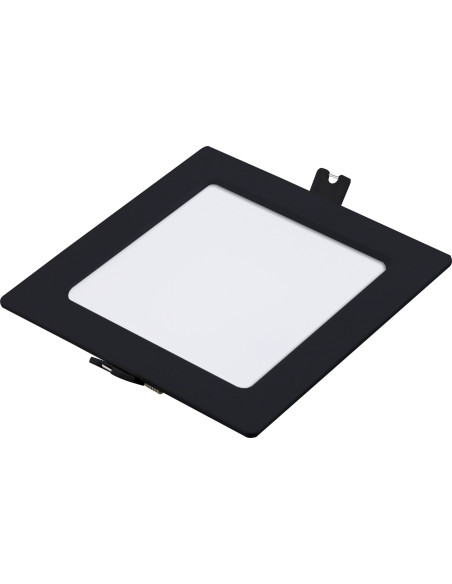 Shaun2, indoor square recessed lamp, black plastic lamp with white plastic shade, 6W, with shade: 420lm, without shade: 660lm