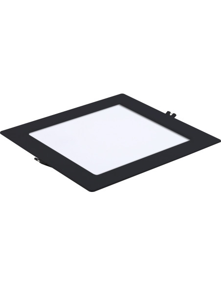Shaun2, indoor square recessed lamp, black plastic lamp with white plastic shade, 18W, with shade: 1350lm, without shade: 180
