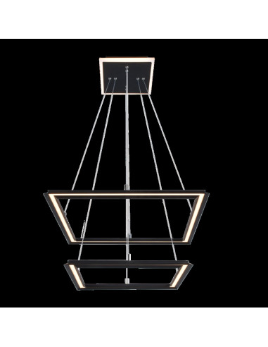 Sidona, indoor pendant lamp, black metal lamp with white plastic shade, 48W, with shade: 2450lm, without shade: 5500lm, 3000K