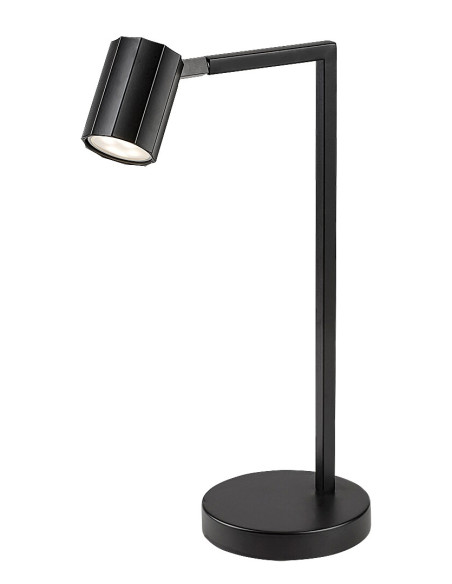 Karter, вътрешна настолна лампа, матово черна метална лампа с матово черен алуминиев абажур, GU10 1xMAX5W, L27cm, H44cm, D5cm