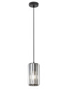 Veness, indoor pendant lamp, matte black metal lamp with tinted colour glass shade, E27 1xMAX40W, shade: H20cm, D10,5cm, lamp