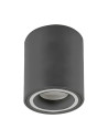 Kobald, indoor ceiling lamp, grey aluminium lamp with white acryl shade, round downlight, GU10 1xMAX25W, D8cm, H10cm, bulb no