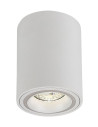 Kobald, indoor ceiling lamp, white aluminium lamp with white acryl shade, round downlight, GU10 1xMAX25W, D8cm, H10cm, bulb n