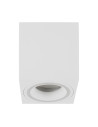 Kobald, indoor ceiling lamp, white aluminium lamp with white acryl shade, square downlight, GU10 1xMAX25W, 8x8cm, H10cm, bulb