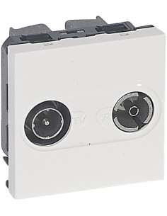 Legrand Розетка TV+R преходна 2 мод. цвят бял Mosaic - 078787 - Цена | LEDs4economy