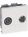 Legrand Розетка TV+R преходна 2 мод. цвят бял Mosaic - 078787 - Цена | LEDs4economy