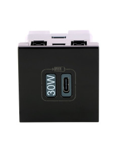 Legrand Розетка USB за зареждане тип C Power Delivery 30W 2 мод. цвят Черен Mosaic - 079185L - Цена | LEDs4economy 2
