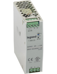 Legrand Захранващ блок 1P In:100...240Vac Out:24Vdc 5A, 1DIN, - 146623 - Цена | LEDs4economy