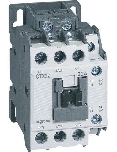 Контактор CTX3-22 3P 11kW (22A AC-3) 1NO-1NC 230V 50/60Hz Legrand