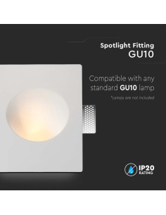 V-TAC GU10 Корпус Гипсов Отливка Кръг - 6771 - Цена | LEDs4economy 2