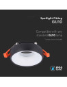 V-TAC GU10 Корпус Бяла Рамка + Бял Рефлектор - 6695 - 2