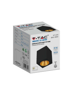 V-TAC Външен Корпус GU10 Квадрат Черен - 6693 - Цена | LEDs4economy 2