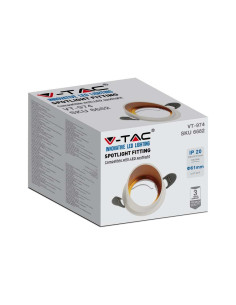 V-TAC GU10 Корпус Кръг Бял - 6682 - Цена | LEDs4economy 2