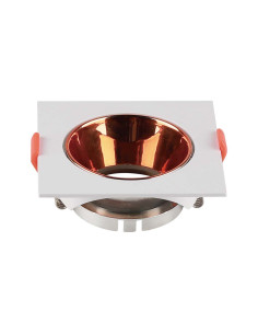 V-TAC GU10 Корпус Квадрат Бяла Рамка с Розово Злато Рефлектор - 6655 - Цена | LEDs4economy