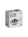 V-TAC GU10 Корпус Кръг Бяла Рамка с Хром Рефлектор - 6647 - 4