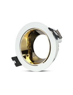 V-TAC GU10 Отливка Кръг Бяло+Златно - 3154 - Цена | LEDs4economy
