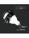 V-TAC GU10 Корпус Луна Квадрат Черно + Черно - 8598 - 11