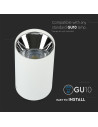 V-TAC GU10 Корпус Кръг Бяло + Хром - 8590 - 6
