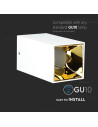 V-TAC GU10 Корпус Квадрат Бяло + Злато - 8586 - 9