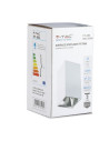 V-TAC GU10 Корпус Квадрат Бяло + Хром - 8585 - 8