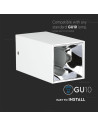 V-TAC GU10 Корпус Квадрат Бяло + Хром - 8585 - 9