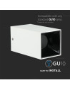 V-TAC GU10 Корпус Квадрат Бяло + Черно - 8584 - 10