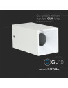 V-TAC GU10 Корпус Квадрат Бяло + Бяло - 8583 - 4