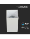 V-TAC GU10 Корпус Квадрат Бяло + Бяло - 8583 - 8
