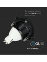 V-TAC GU10 Отливка Кръг Черно + Черно - 8595 - 8