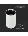 V-TAC GU10 Корпус Кръг Бяло + Черно - 8589 - 8