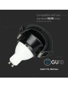 V-TAC GU10 Корпус Луна Полукръг Черно + Черно - 8608 - 10