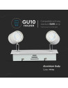 V-TAC 2 x GU10 Корпус Луна Релсов Монтаж Бял - 3618 - 9