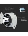 V-TAC Gu10 Корпус Кръг Бяла Рамка + Рефлектор Хром - 8879 - 10