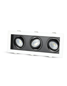 V-TAC 3хGU10 Корпус Квадрат Бял+Черен - 8878 - Цена | LEDs4economy
