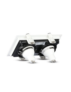 V-TAC 2хGU10 Корпус Квадрат Бял+Черен - 8877 - Цена | LEDs4economy