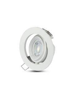 V-TAC GU10 Корпус Луна Кръг Бяло Тяло Променлив Ъгъл - 3689 - Цена | LEDs4economy