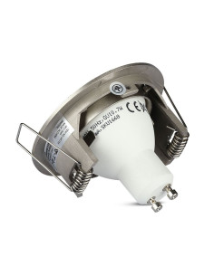 V-TAC GU10 Корпус Луна Кръг Сатен Никел - 3643 - Цена | LEDs4economy