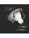V-TAC GU10 Корпус Луна Кръг Сатен Никел - 3643 - 6